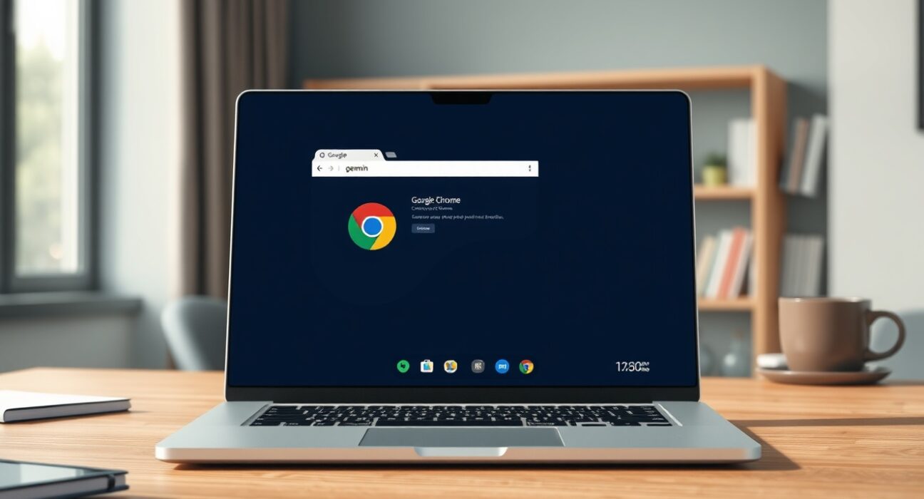 Google Chrome browser with Gemini AI assistant sidebar showing AI-powered browsing capabilities