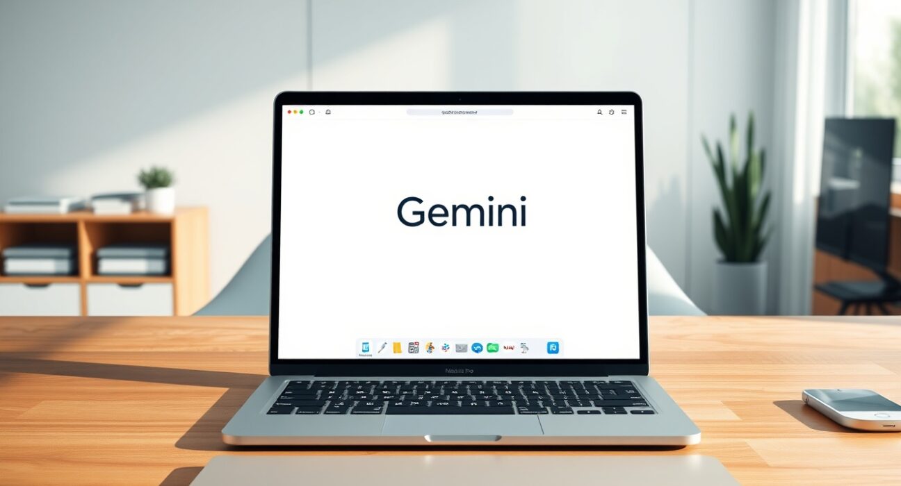 Google Gemini AI assistant integrated into macOS on a MacBook Pro for enhanced productivity