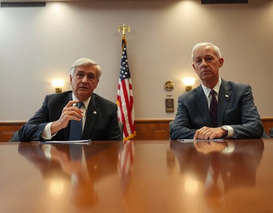Federal Reserve officials in a boardroom meeting discussing monetary policy strategy