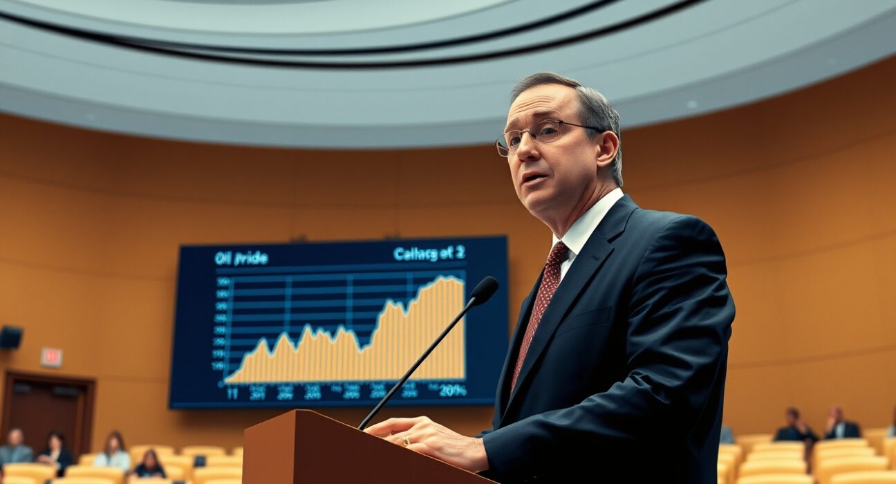 Chicago Fed President Austan Goolsbee warning about oil price shock and inflation risks.