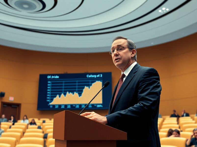 Chicago Fed President Austan Goolsbee warning about oil price shock and inflation risks.