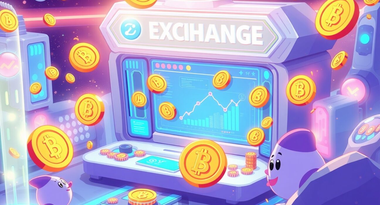 Animated illustration of MARBLEX MBX token listing celebration on Gopax exchange with vibrant digital elements.