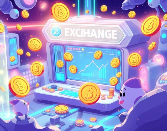 Animated illustration of MARBLEX MBX token listing celebration on Gopax exchange with vibrant digital elements.