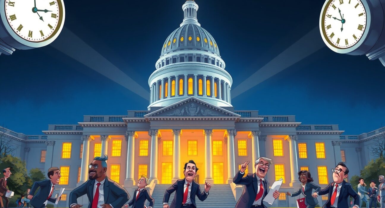 Urgent government shutdown vote decision at the U.S. Capitol building