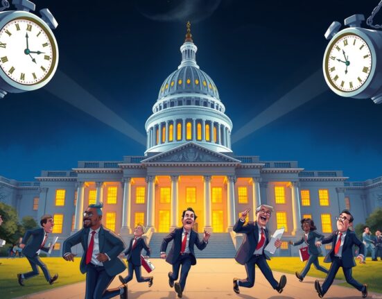 Urgent government shutdown vote decision at the U.S. Capitol building