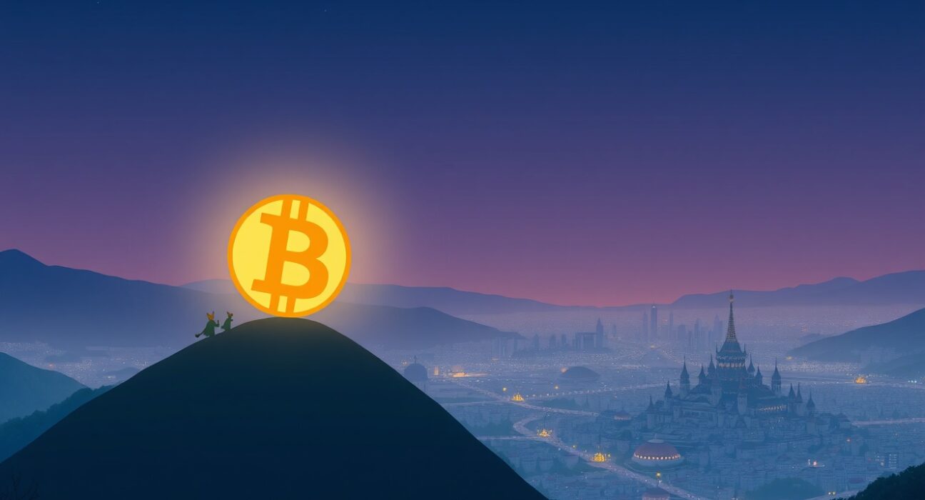 Illustration of Grayscale's 2026 Bitcoin price prediction and market transition analysis.