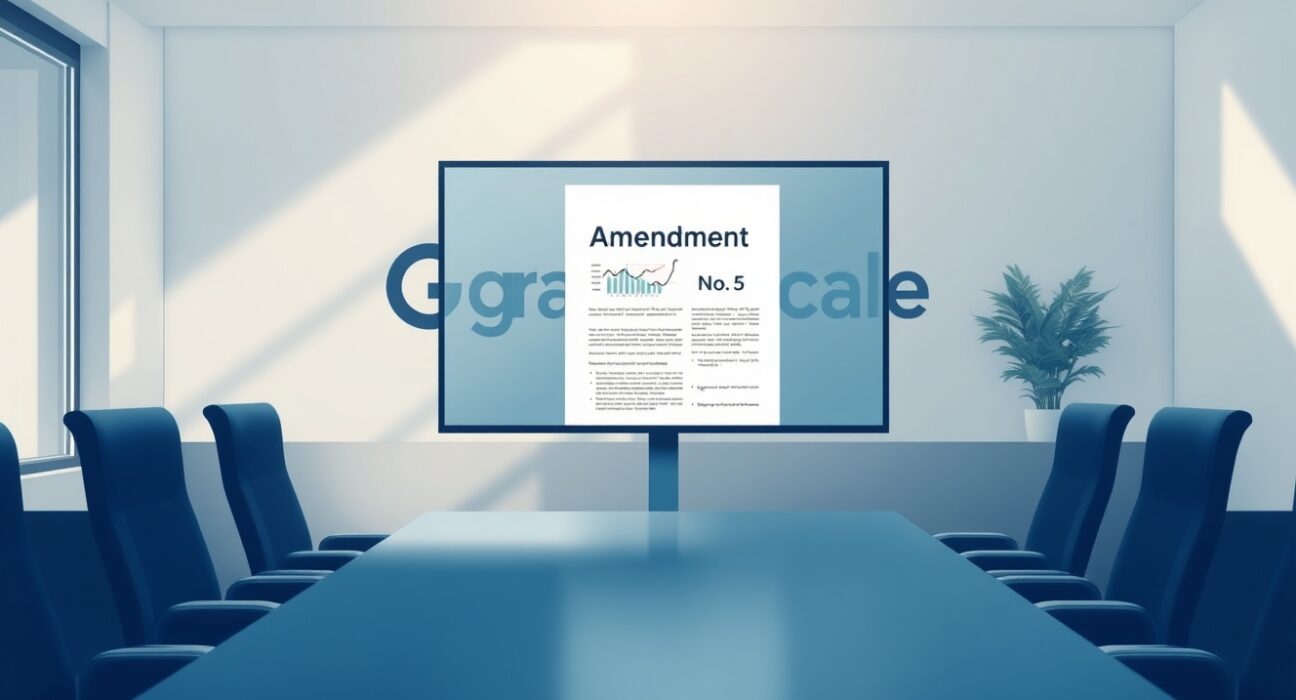 Grayscale Hyperliquid Staking ETF SEC filing amendment document on screen in modern office