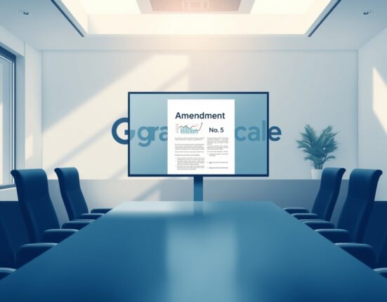 Grayscale Hyperliquid Staking ETF SEC filing amendment document on screen in modern office