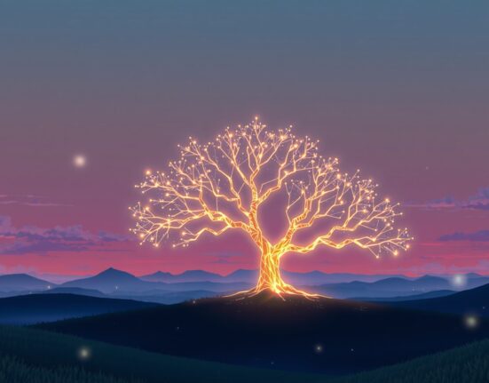 Conceptual Ghibli-style art representing the growth and innovation behind the Grayscale Near Protocol ETF application.