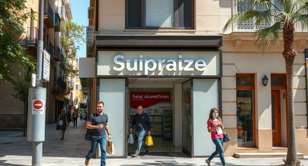 Shoppers on a busy retail street in Athens, Greece, with storefronts and shopping bags, reflecting strong May retail sales.