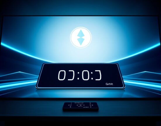 Digital countdown and GRVT token icon on a dark interface
