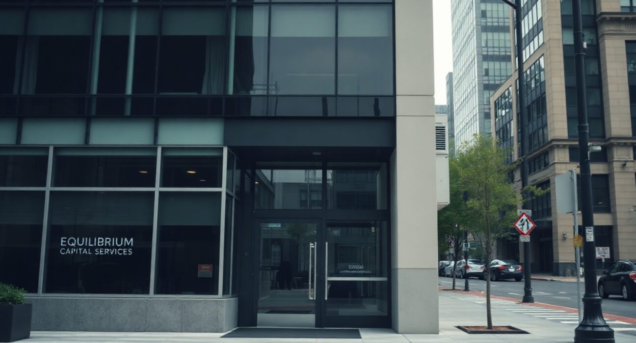 Exterior of Equilibrium Capital Services office building in Portland, Oregon, following GSR acquisition approval.