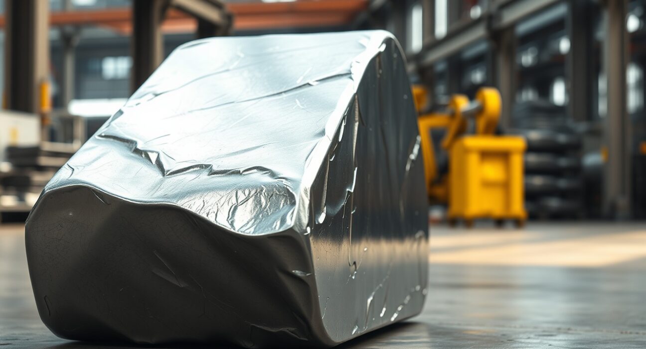 Aluminium ingot representing tightened global supply due to Gulf production outages.