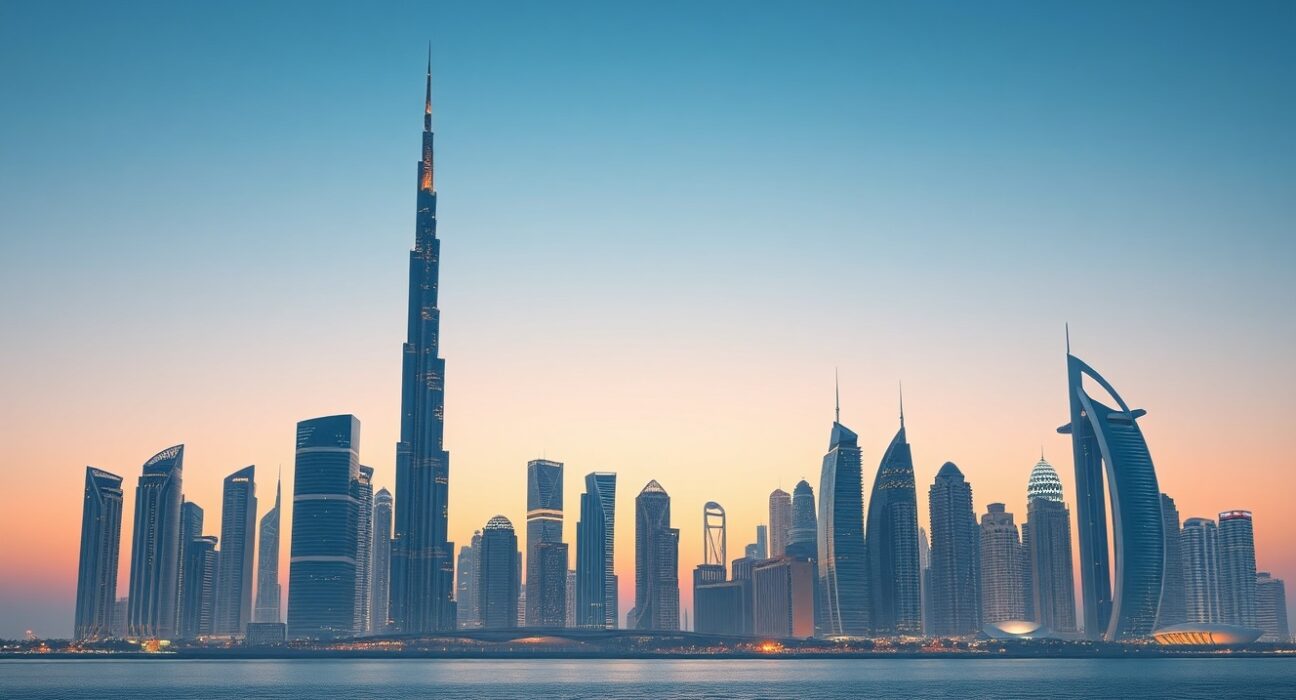 Modern Gulf city skyline representing economic stability and growth analyzed in BNP Paribas report.