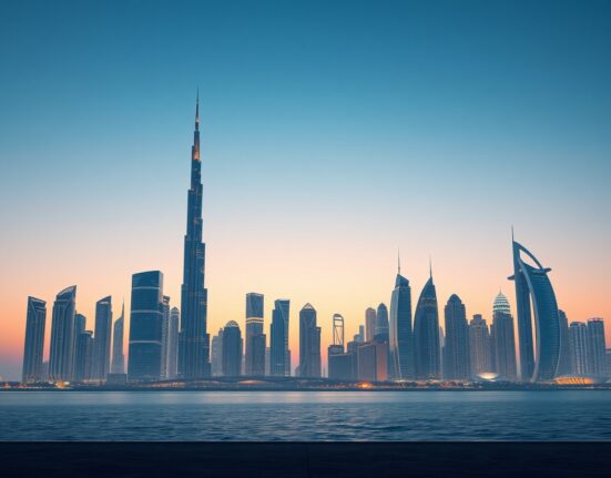 Modern Gulf city skyline representing economic stability and growth analyzed in BNP Paribas report.