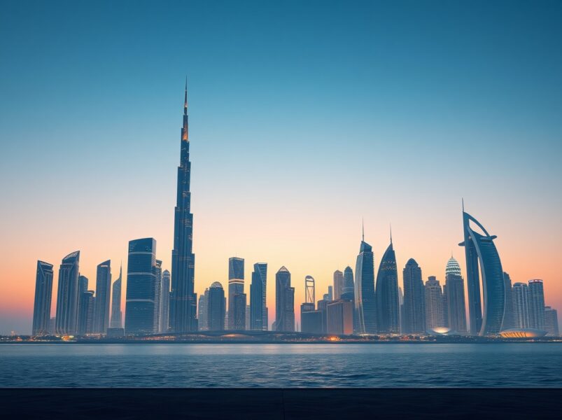 Modern Gulf city skyline representing economic stability and growth analyzed in BNP Paribas report.