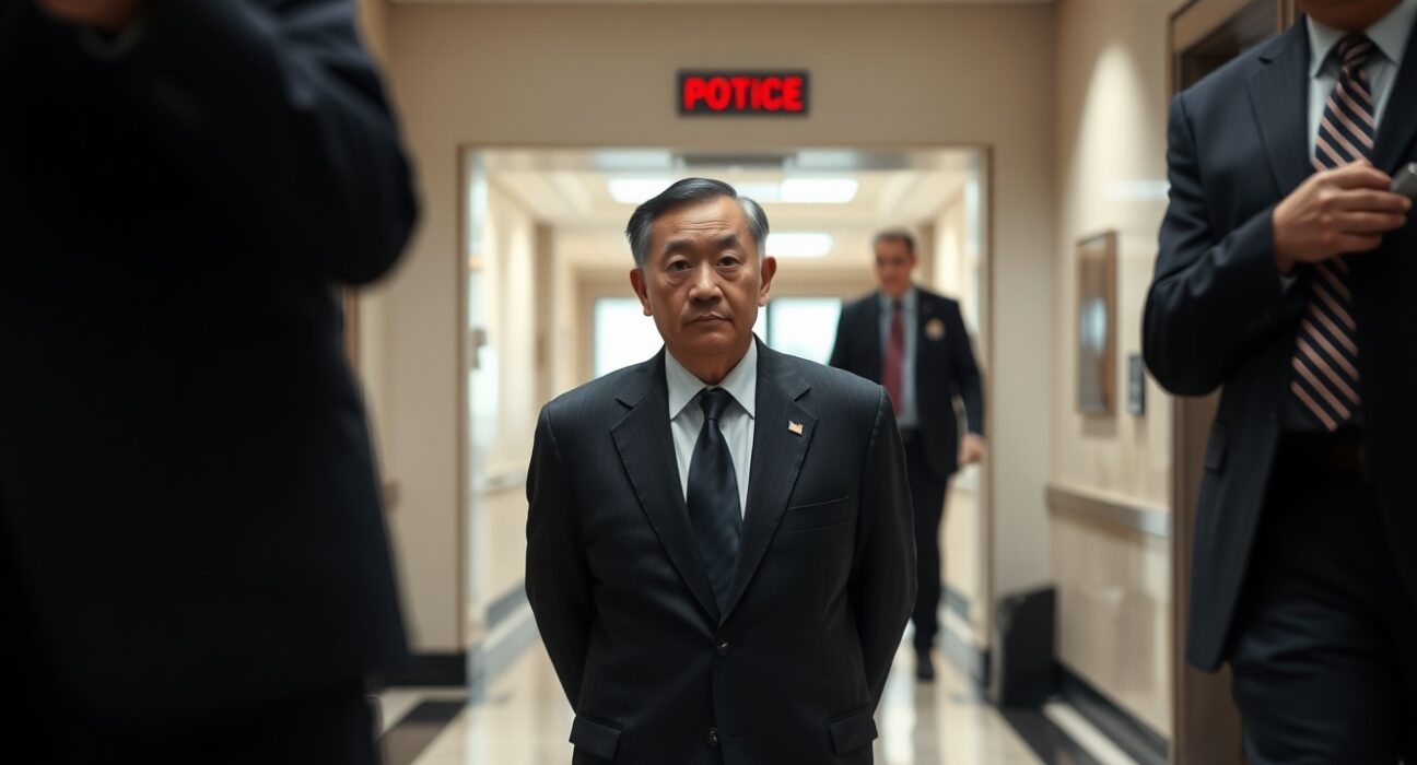 Guo Wengui being led by federal agents outside a US courthouse after sentencing