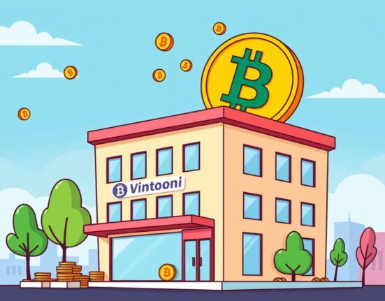 A cartoon illustration showing H100 Bitcoin holdings increasing, symbolizing the company's significant investment in Bitcoin and strategic corporate Bitcoin adoption.