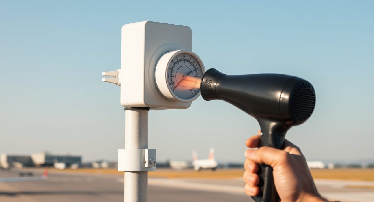 Weather prediction market fraud involving a hairdryer manipulating airport temperature sensor