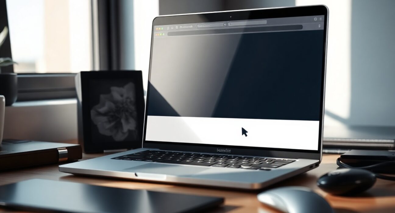 Laptop screen showing a browser interface with multiple tabs, representing Hark's browser-use agent.