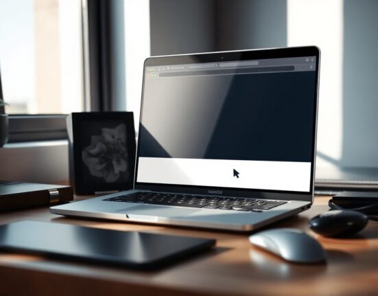 Laptop screen showing a browser interface with multiple tabs, representing Hark's browser-use agent.