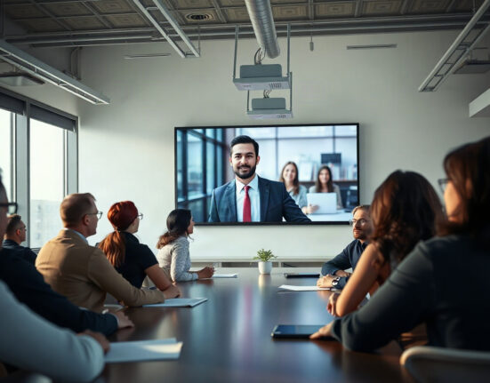 Harvard Business School startup bootcamp participants watching an AI avatar instructor on screen