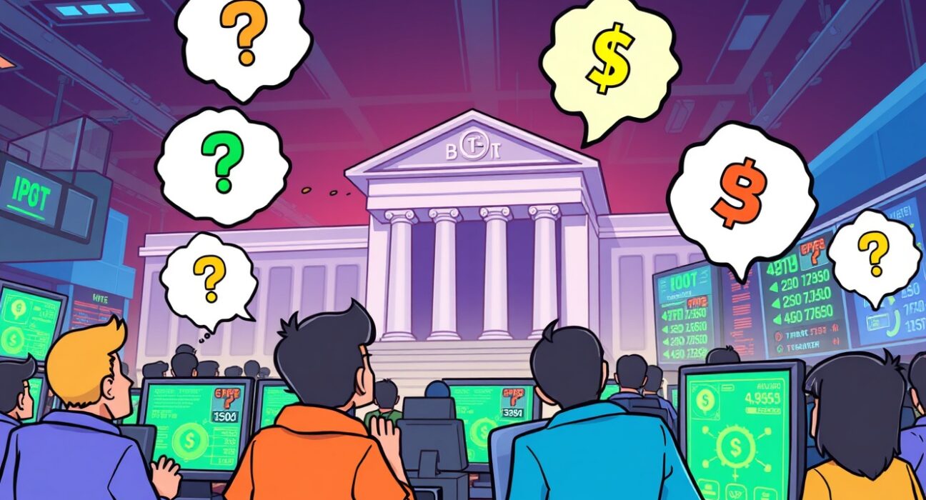 Cartoon illustration of crypto prediction markets betting on the next Fed Chair appointment.