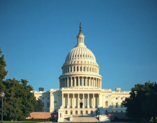 U.S. Capitol Building under a clear sky, representing legislative action on crypto regulation.
