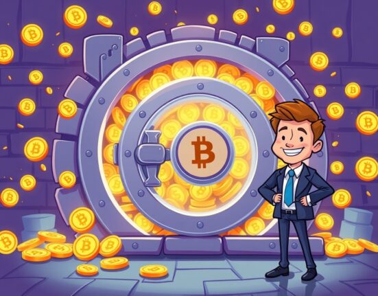 An illustration depicting a company successfully boosting its HBAR tokens treasury, symbolizing strategic digital asset management and growth.