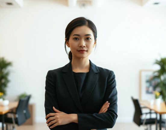 He Yi, Binance co-founder, in a professional portrait for Fortune's Most Powerful Women list announcement.