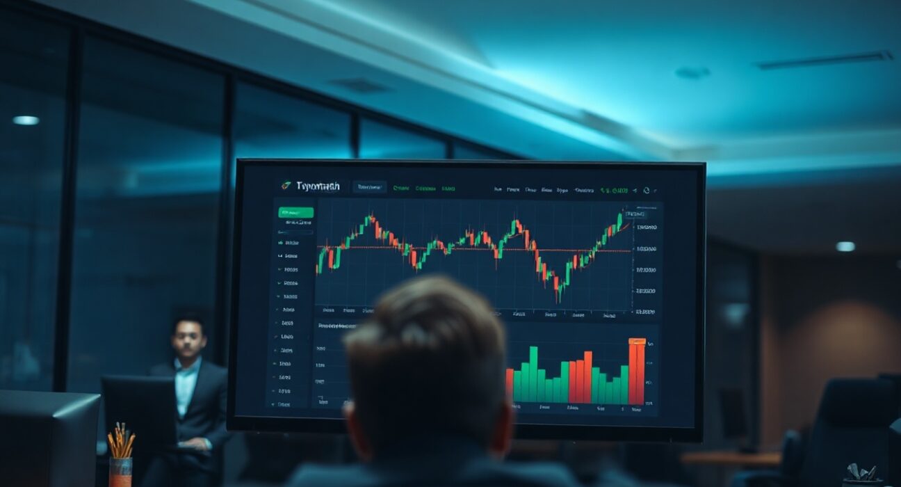 A digital trading dashboard showing a cryptocurrency token chart with a significant price movement, representing a large token purchase.