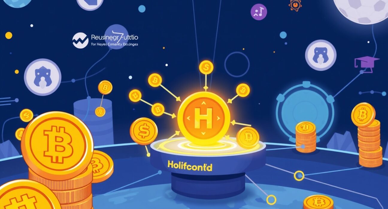 A cartoon illustrating the benefits of HoloWorld AI staking, depicting users earning rewards and participating in governance.