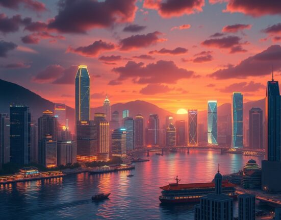 Hong Kong's financial district transforming through asset tokenization and blockchain technology integration.