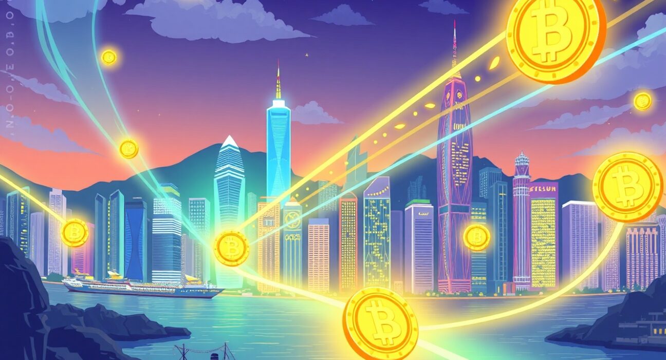 An illustration of Hong Kong's bold strategy for RWA tokenization and digital finance leadership.