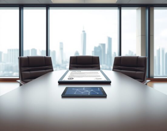 Hong Kong stablecoin license delay depicted with official HKMA document in a boardroom setting.