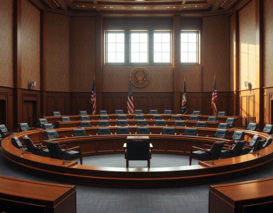 Empty CFTC commissioner seats in a hearing room, highlighting the agency's leadership gap