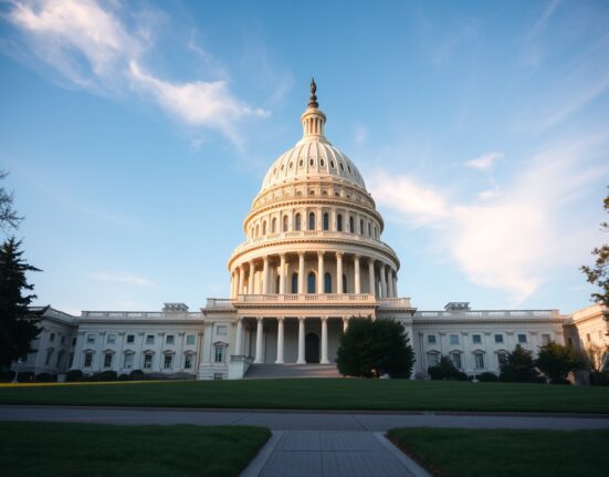 U.S. Capitol building exterior on a clear day, representing government oversight of prediction markets.