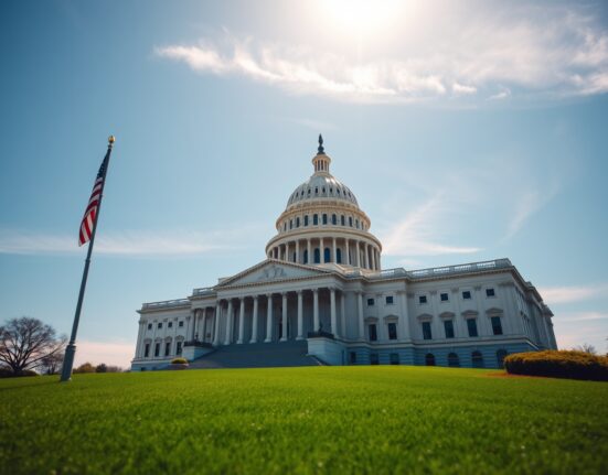 United States Capitol Building under a clear blue sky, representing legislative action on the CLARITY Act.