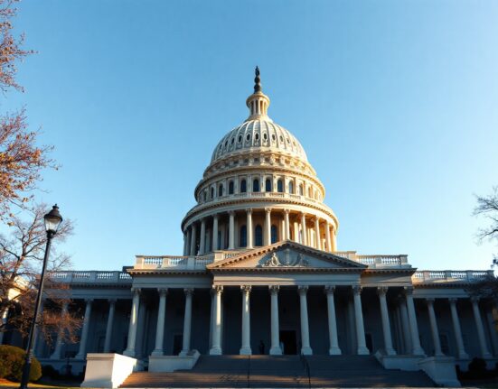 U.S. Capitol building under a clear sky, representing Congress and legislative action on prediction markets.