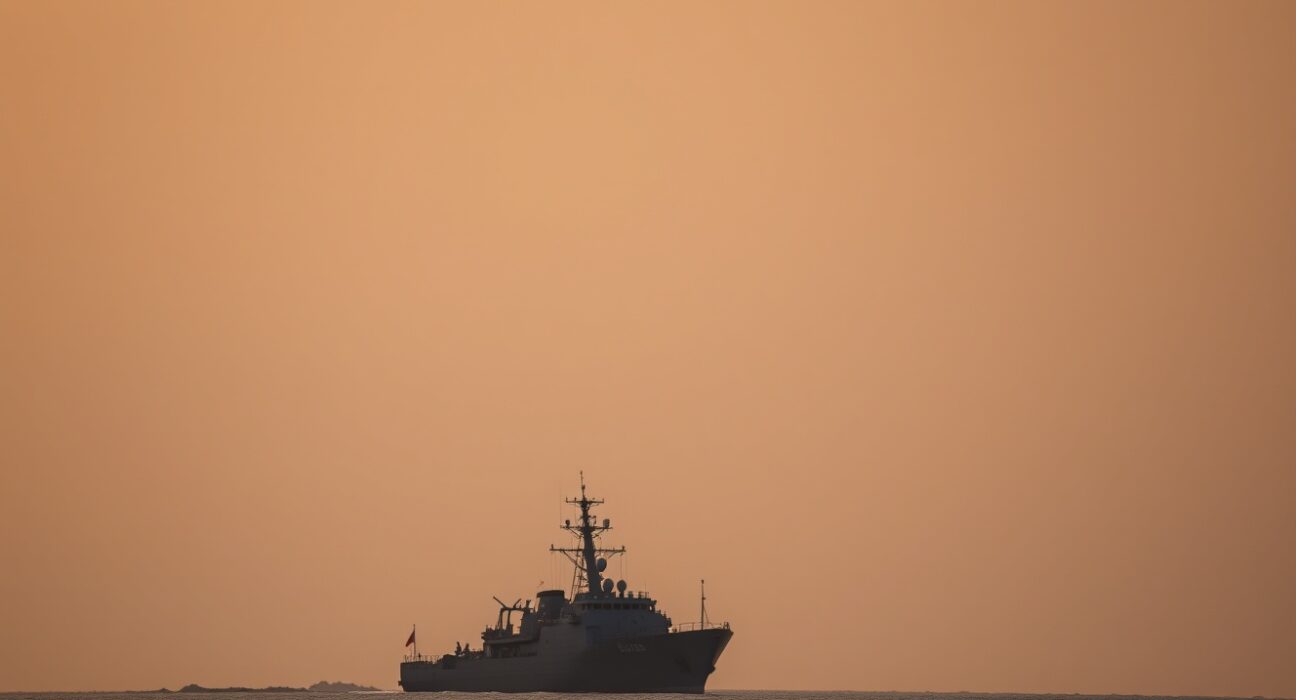 Houthi naval vessel patrolling the Red Sea near Bab el-Mandeb strait