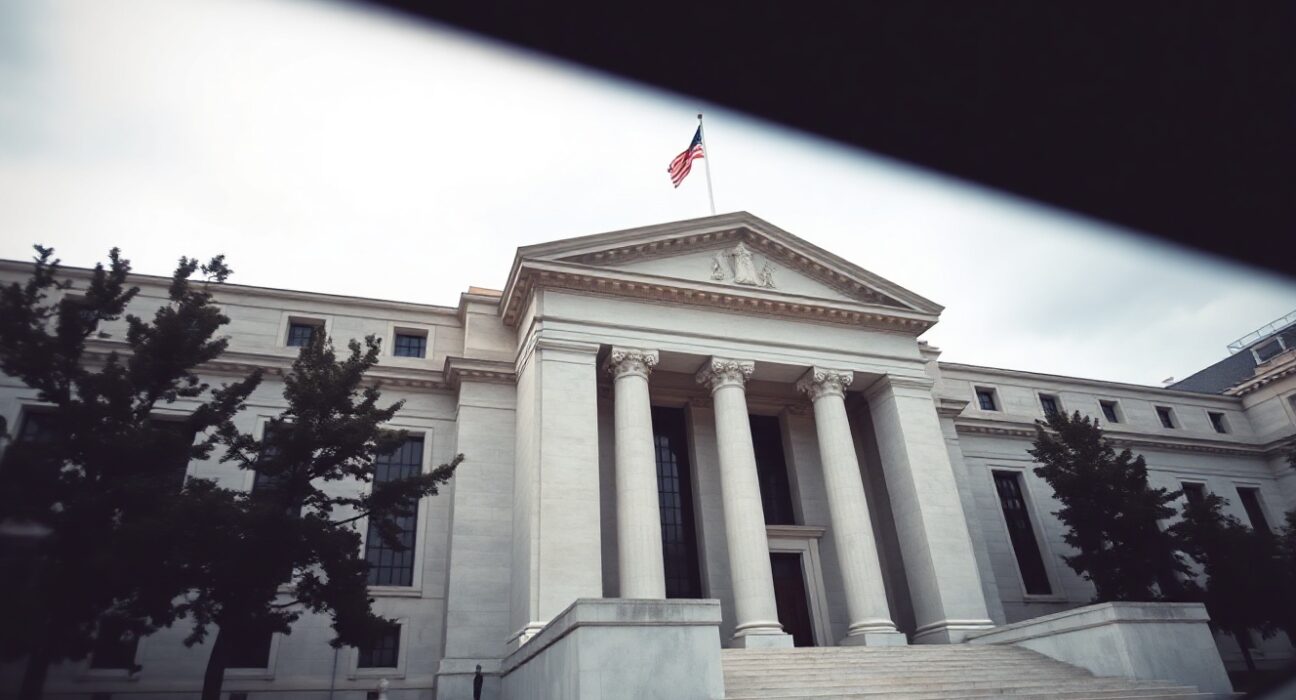 Federal Reserve building in Washington, D.C., on a clear day