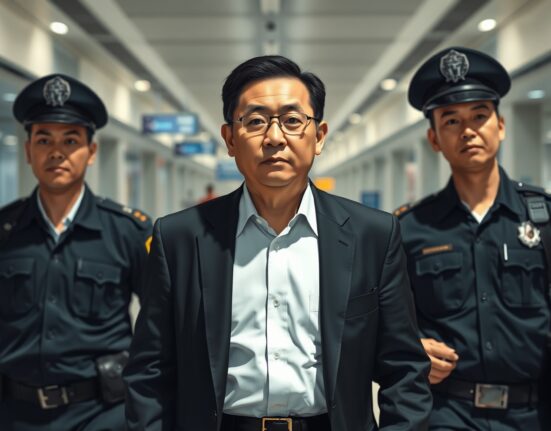 Huione Group chairman Li Xiong extradition process at international airport