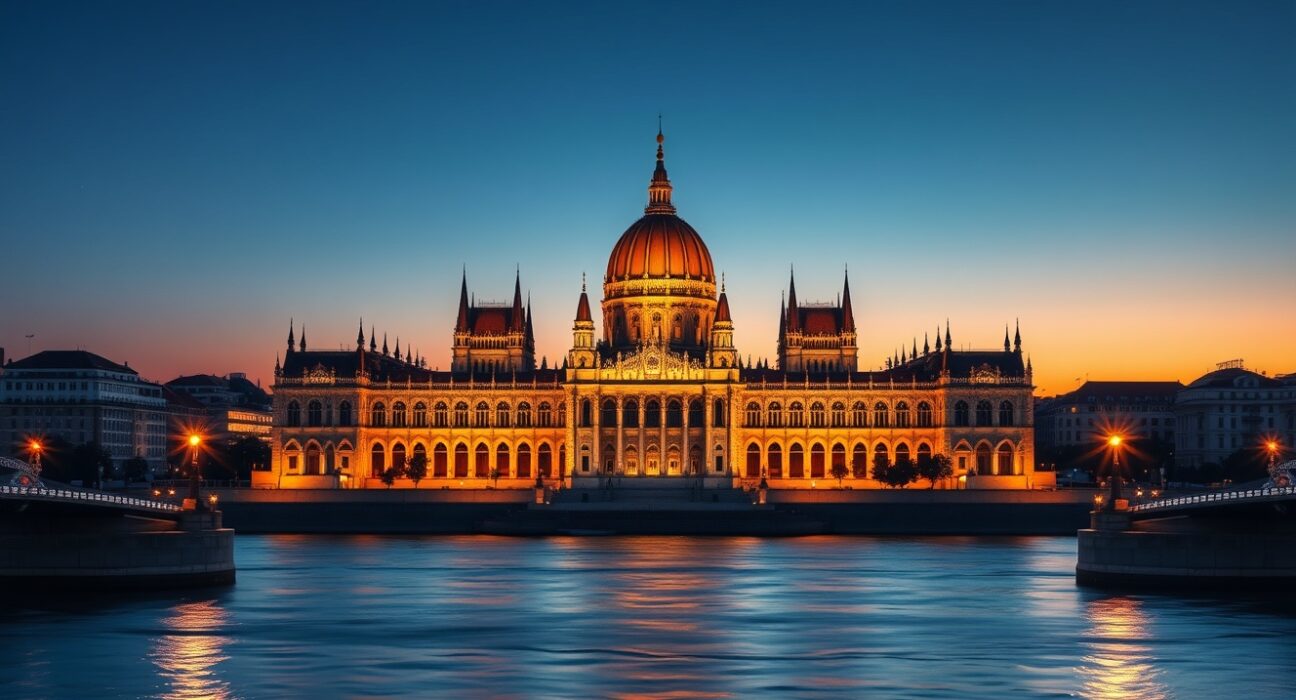 Hungarian Parliament building representing economic regime change and Forint currency outlook in Budapest.