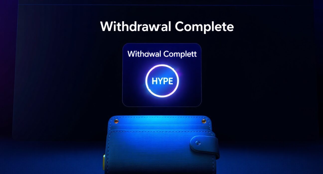 Cryptocurrency withdrawal from Coinbase to a hardware wallet, representing a large HYPE token transaction.