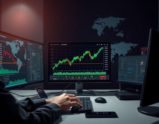 Professional cryptocurrency trader analyzing HYPE and oil market data during geopolitical uncertainty