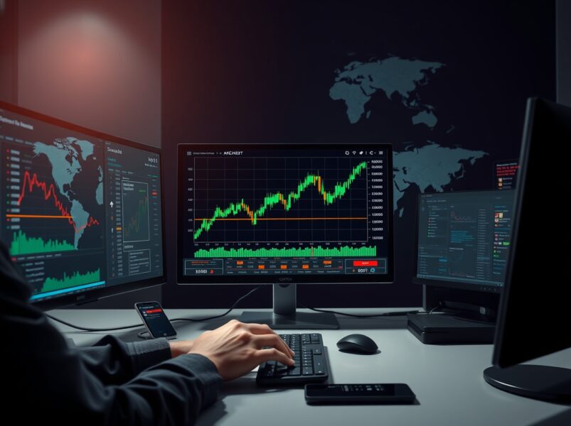 Professional cryptocurrency trader analyzing HYPE and oil market data during geopolitical uncertainty