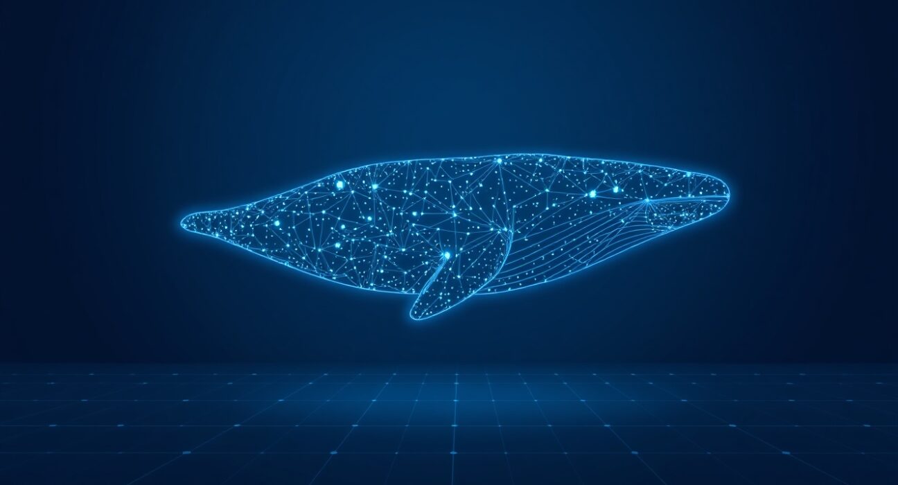 A crypto whale represented by data streams makes a high-stakes HYPE short position trade on Hyperliquid.