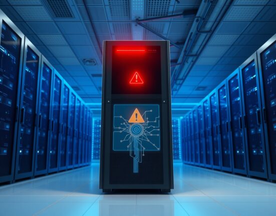 Digital infrastructure disruption showing server outage affecting HyperEVM blockchain network operations.