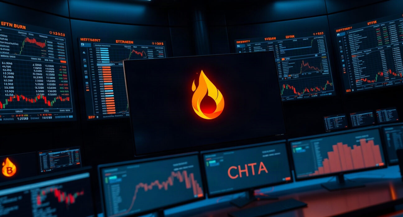 Hyperliquid HYPE token burn event visualized on a trading screen