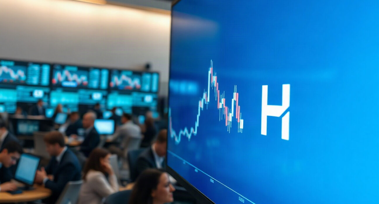 Digital trading screen showing crypto chart with Hyperliquid symbol after index inclusion